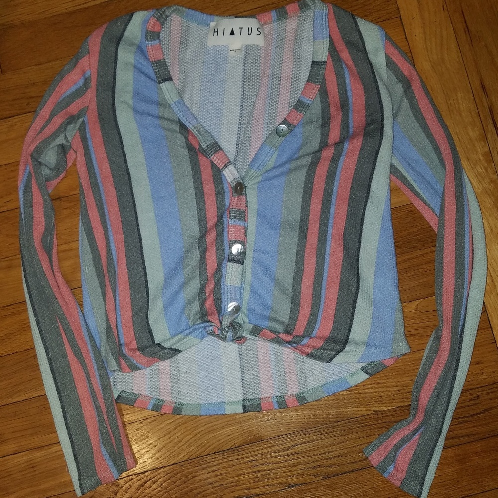 Hiatus crop top with stripes